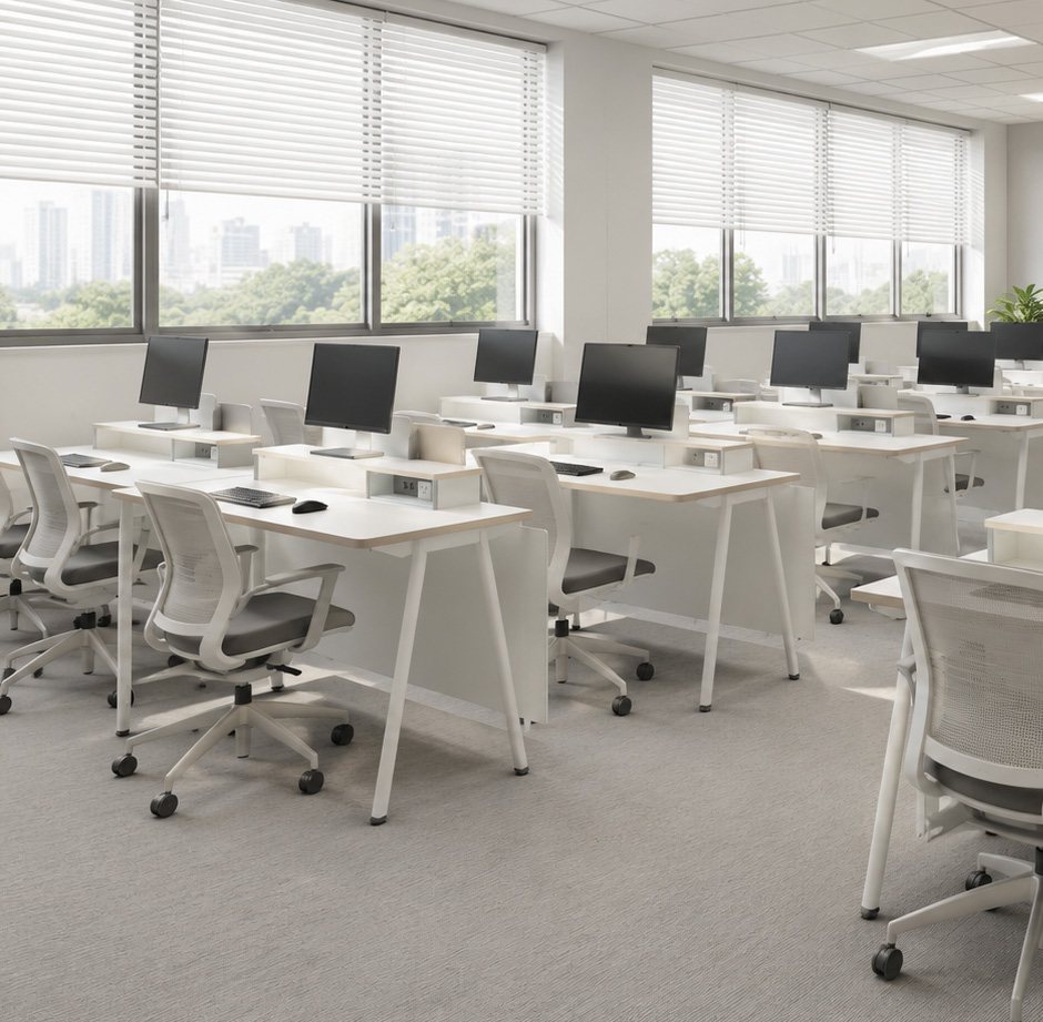 컴퓨터책상 Computer Desk (Angled Leg) 공간 연출 사진 (카다록)